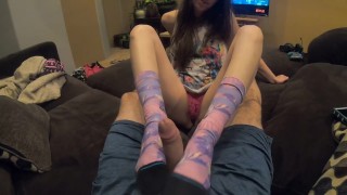 Purple Stance Socks Sexy Sockjob