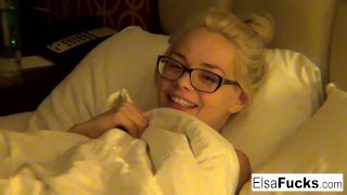 Elsa Displays Her Hotel Room As Well As Her Pussy