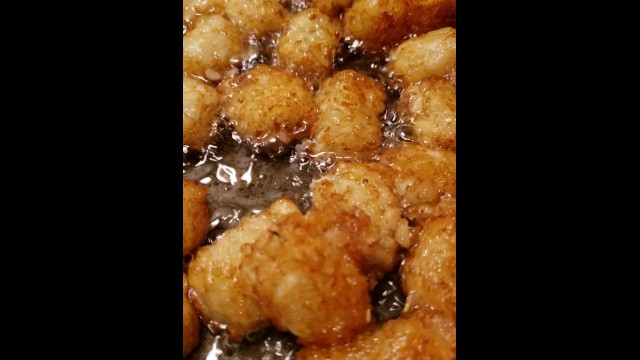 Greasy nasty lil tater tots in hot oil bath FOODPORN 3