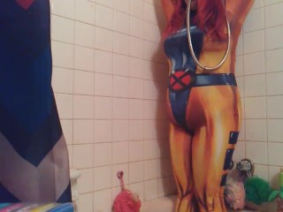 Jean Grey_Tied Up and Inflated withWater