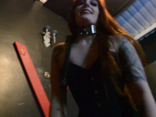 BDSM femdom session POV with_redhead domme Mel Fire - PORT