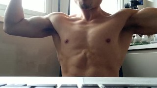 Abs I'm Flexing My Hard Muscles And Cock In Front Of A Straight Guy And He Digs It