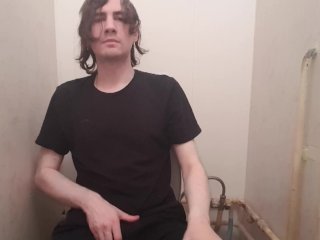 Boy Wanking In Public Toilet