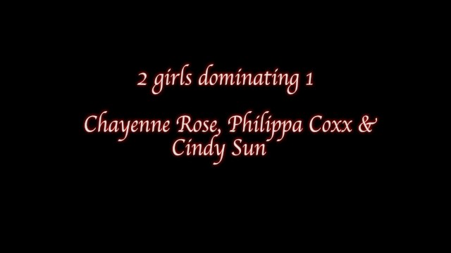 2 girls dominating 1 - Cindy Sun