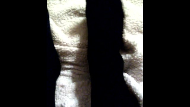Asmr my feet with black stockings 4