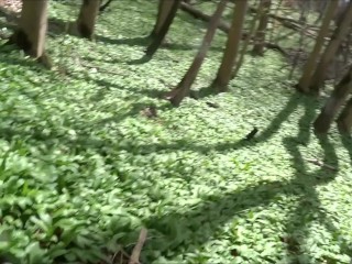 Today I am_tasting cum with wild garlic in the forest