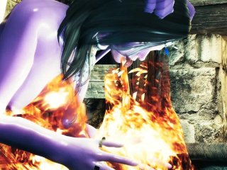 Skyrim Draenei Mage and Flame MonsterPorn
