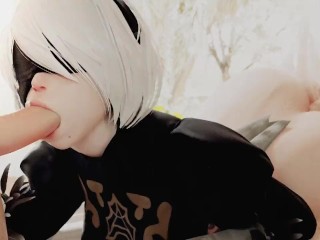 2b Yorha Threesome_ANAL AND BLOWJOB 3D Animation with Sound