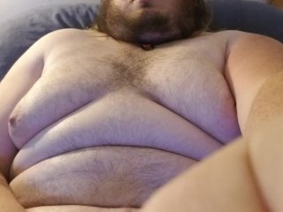 Chubby Guy Blows Huge Load On Himself