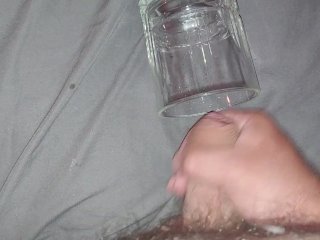 Solo Masturbation Cumshot Into Glass Cup