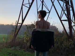 Teen Boy Jerking His Big Dick Using Two Hands Outdoor / Fit Boy /Hot / Cute