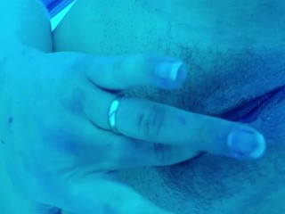 Post workout strip_and squirting in_tanning bed