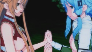 3Some Asuna X Sinon 3D Hentai Threesome From Sword Art Online