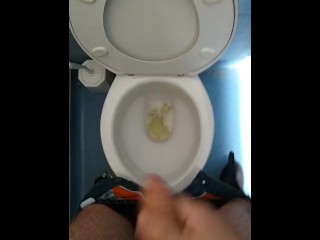 Having_A Piss And_Wank In Public Toilet