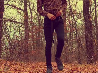 Horny Boy Wanking His Big Dick (23Cm) In Forest / Outdoor /Hide /Hot /Cute