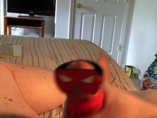 my cock cos play of spider man spinning webs