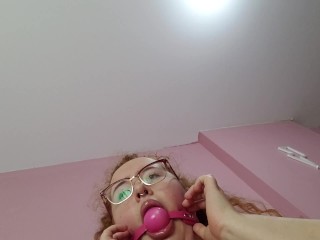 ball gag tease from_bbw submissive fat piggy