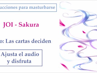 JOI Español hentai, Sakura, Instrucciones_para masturbarse.Reto: Cartas.