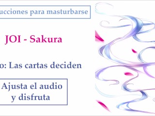 JOI Español hentai, Sakura, Instrucciones_para masturbarse. Reto: Cartas.