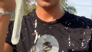 Straight Friend I Was Eating A Cum Of A Black Straight Friend's Used Condom Which I Discovered After His Fuck