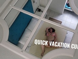 bikini clad bbw masturbating in the ceiling mirror using dildo & vibrator