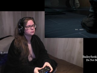 BBW Nerdy Gamer Girl Masturbates And_Plays Until Dawn Part 4