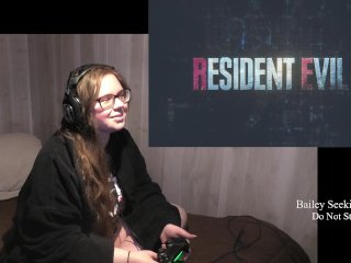Bbw Gamer Girl Drinks And Eats While Playing Resident Evil Part 1