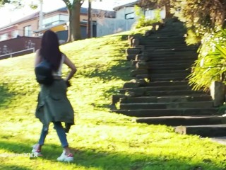 NATURE'S NECTAR - ASIAN Tina_PLAYS RISKY PEE GAMES IN PUBLICPARK