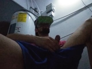 Jerking Off Solo While Wearing Vr Headset Watching Gay Porn