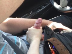 teasing him with a hand job driving down the highway