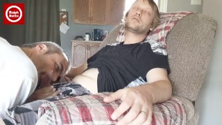 Sucking Dick While His Girlfriend Is In The Other Room He Is Sucking Straight Young Blond
