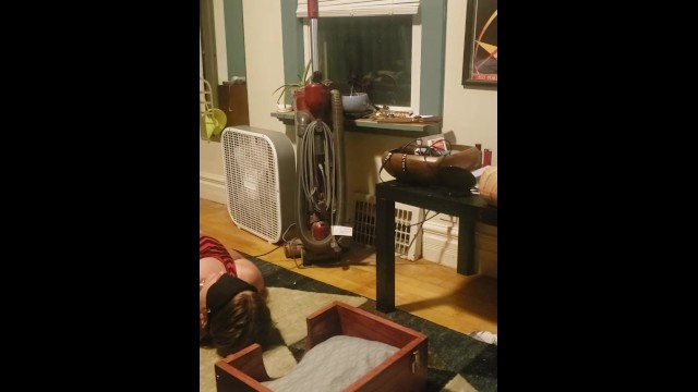 girlfriend locked in box, gets ignored and farted on. 12