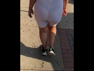 Wife visible thongsee through spandex body suit