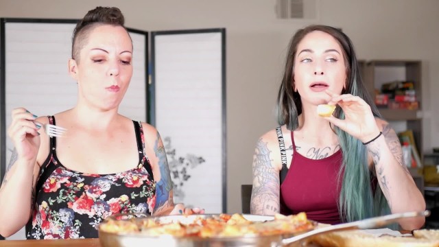 Porn Star Mukbang: Episode 1- Nikki Sequoia and Sheena Rose - Nikki Sequoia, Sheena Rose, Summer Hart