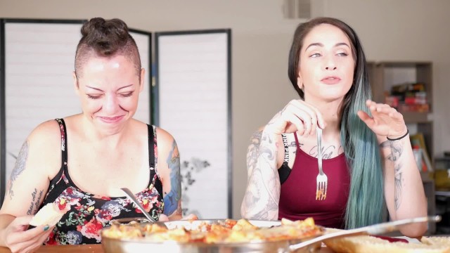 Porn Star Mukbang: Episode 1- Nikki Sequoia and Sheena Rose - Nikki Sequoia, Sheena Rose, Summer Hart