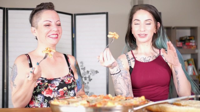 Porn Star Mukbang: Episode 1- Nikki Sequoia and Sheena Rose - Nikki Sequoia, Sheena Rose, Summer Hart