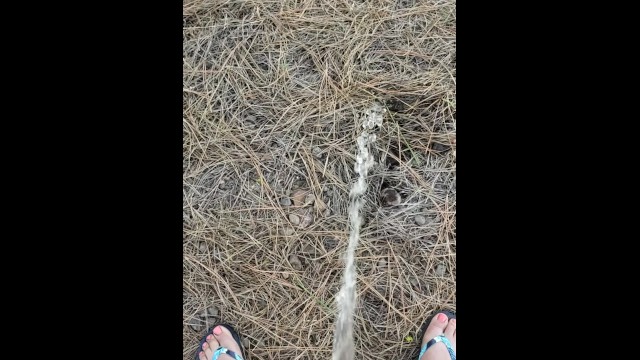 Country Girl Pees Off Hill On Public Hiking Trail 12