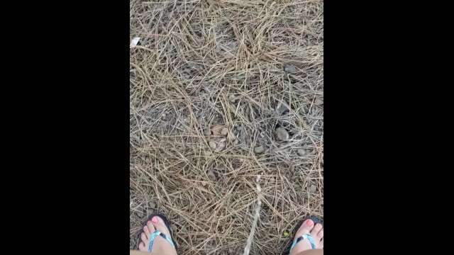 Country Girl Pees Off Hill On Public Hiking Trail 12