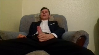 Jerk Off The Guy Jerks Off His Cock And Ends Up In An Office Suit After Working In The Office