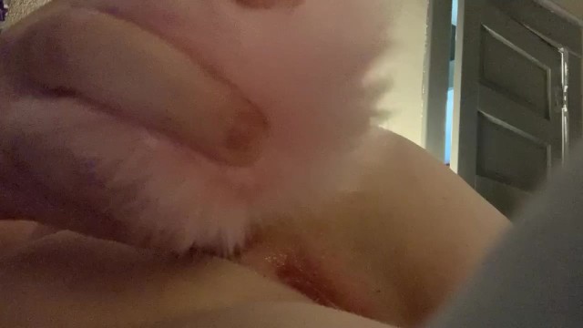 Bunny tail anal play before nap time 2