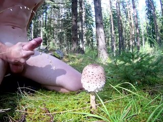 Exploring the nature #6 - Extremely massive cumshot in the woods