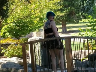 Seattle Ganja Goddess has a smoke andflashes in a cemetary PUBLICPAWG Halloween goth alternative