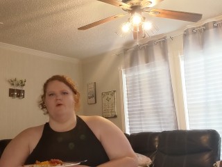 Redhead BBW Eats for You and Gets_Stuffed