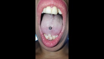Mouth, tongue, teeth and spit fetish