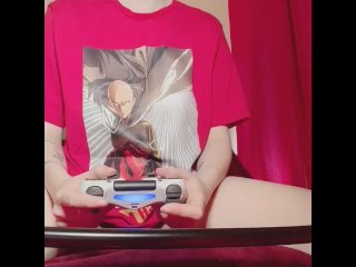 Gamer Girl Masturbates In One Punch Man Shirt Playing Ac Syndicate