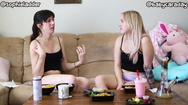 Sophie Ladder and Cara Day Smoking and Eating - Cara Day, Sophie Ladder