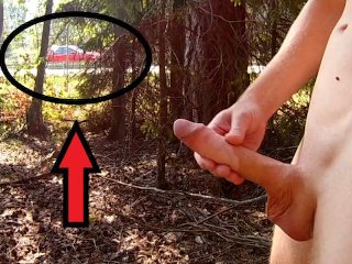 Distract The Traffic By Jerking Off Next To The Highway! Huge Pov Cumshot!