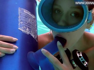 Minnie Manga Blows Dildo Underwater