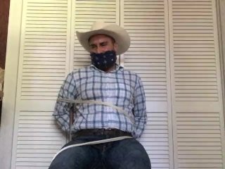 Cowboy Gagged And Tied To A Kitchen Chair