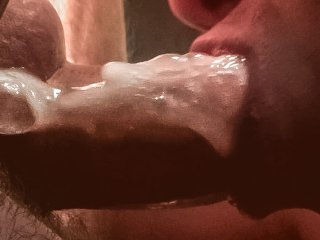Intense Self Suck From An Unusual Sexy Angle! / Oral Creampie